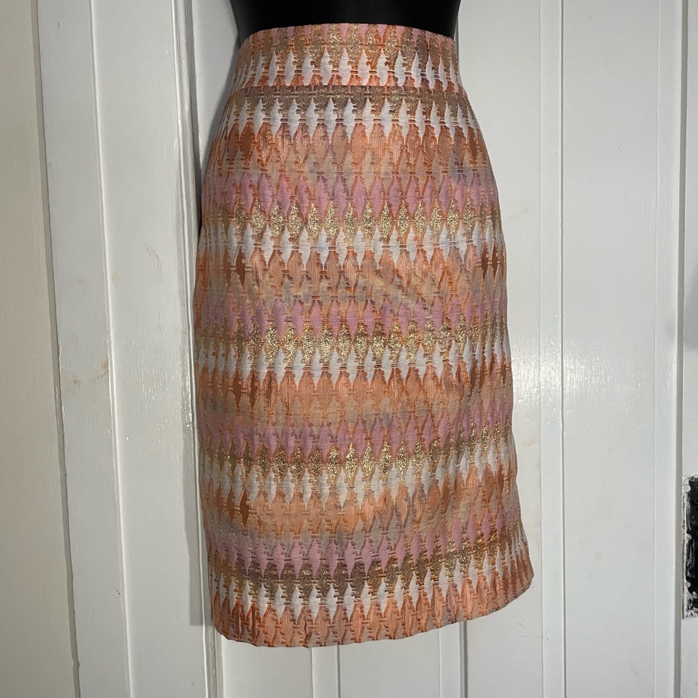 J CREW Metallic Gold and Peach Skirt